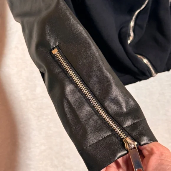LAST CALL FINAL PRICE GREAT DEAL INC faux leather double zipper jacket large - Picture 5 of 10